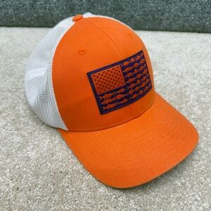 Columbia PFG Clemson hat cap fitted L / XL Flag Fish Fishing Flexfit